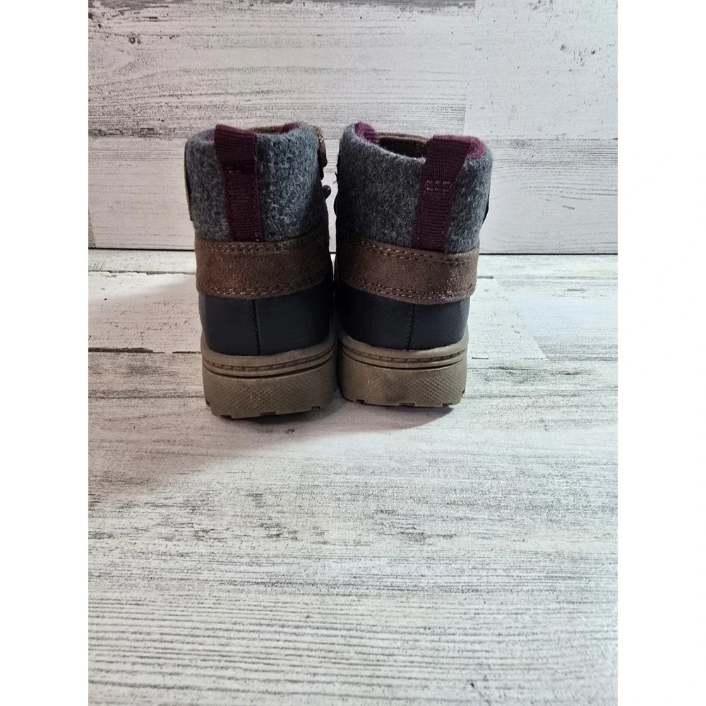 Carters Toddler Boys‎ Navy Grey Brown Duck Boots Winter Shoes Size 8